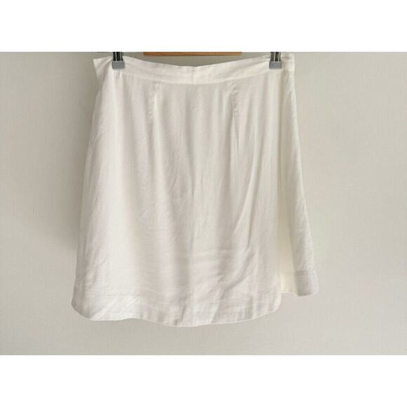 Avec Les Filles Button Down White Rayon Skirt size 6 - Picture 4 of 4